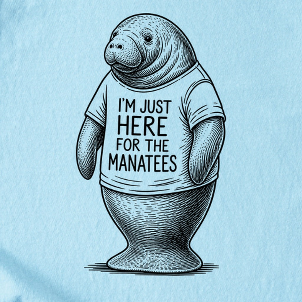 I'm Just Here for the Manatees Kids Cotton T-Shirt