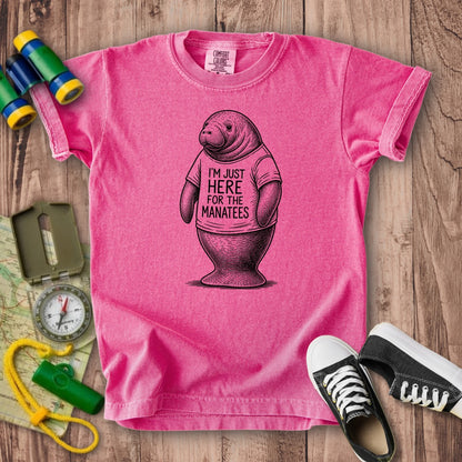 I'm Just Here for the Manatees Kids Cotton T-Shirt