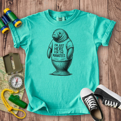 I'm Just Here for the Manatees Kids Cotton T-Shirt