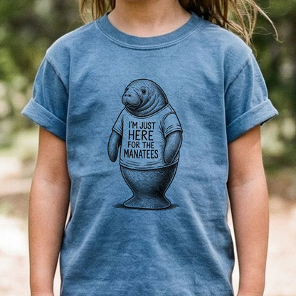 I'm Just Here for the Manatees Kids Cotton T-Shirt