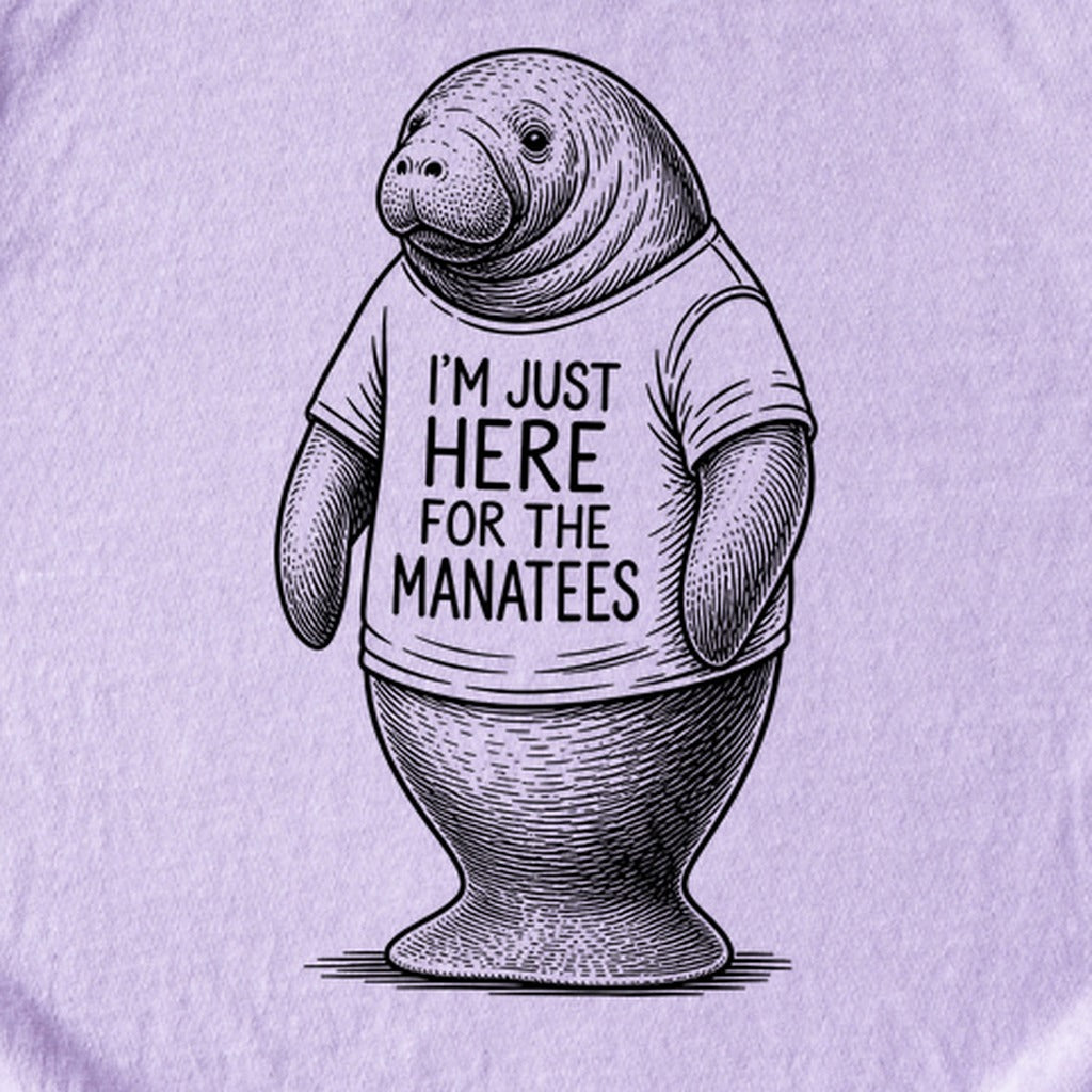 I'm Just Here for the Manatees Kids Cotton T-Shirt