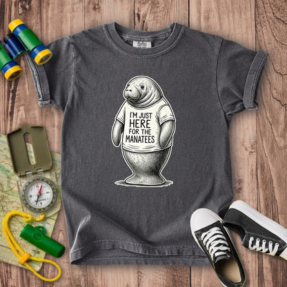 I'm Just Here for the Manatees Kids Cotton T-Shirt