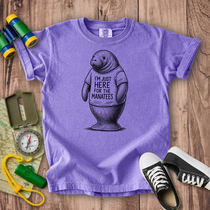 I'm Just Here for the Manatees Kids Cotton T-Shirt