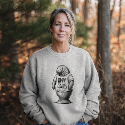 I'm Just Here for the Manatees Crewneck Sweatshirt
