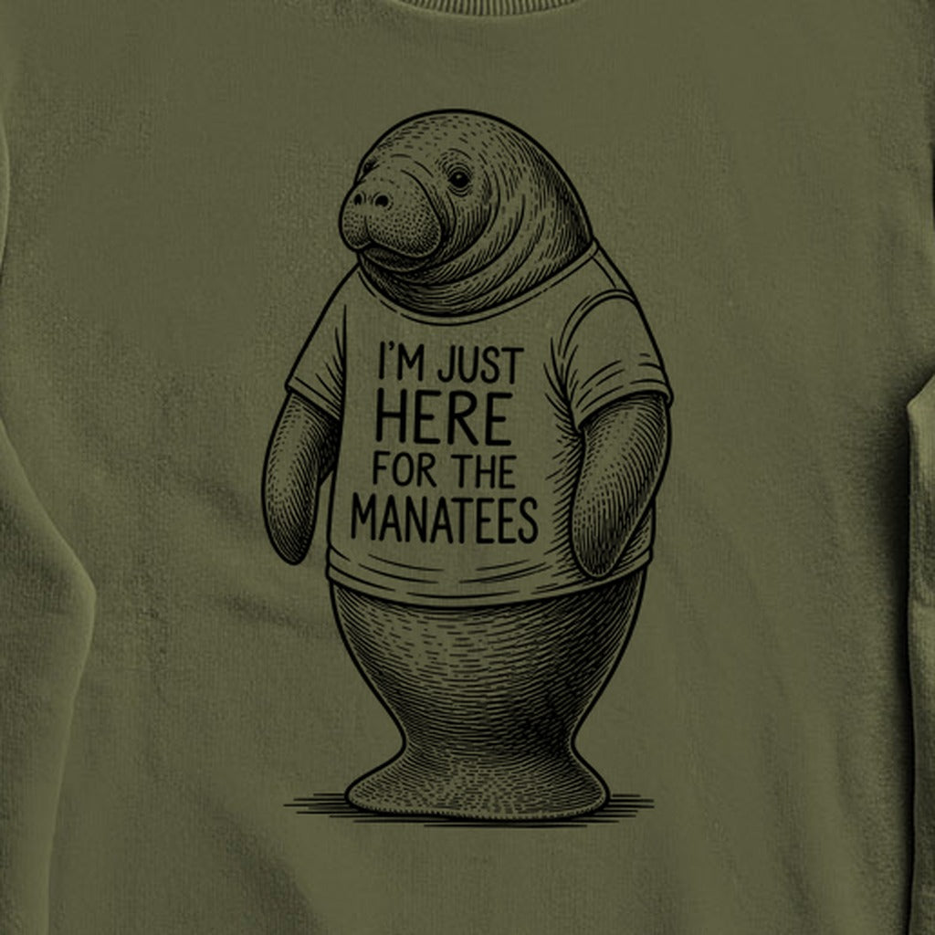I'm Just Here for the Manatees Crewneck Sweatshirt