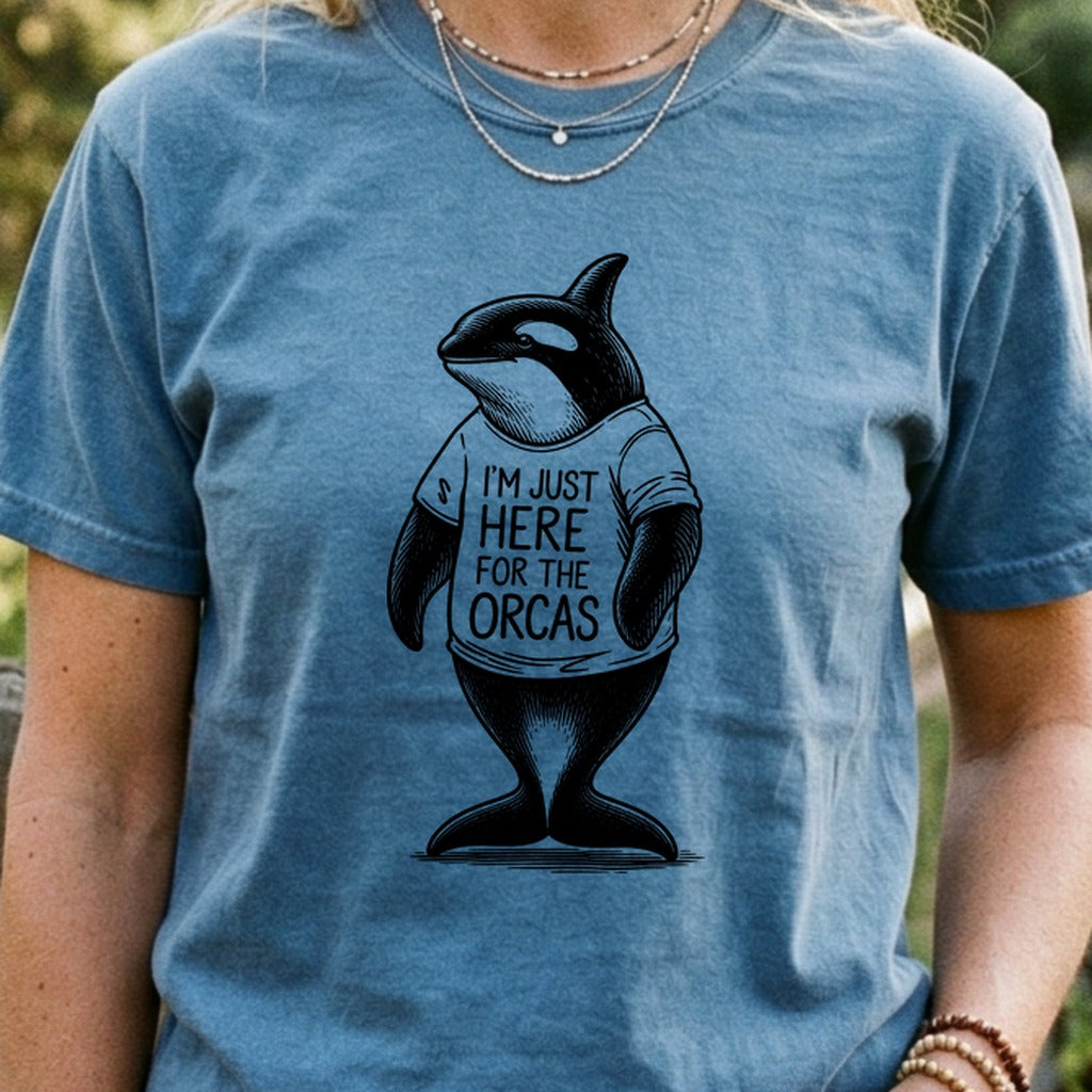 I'm Just Here for the Orcas Cotton T-Shirt