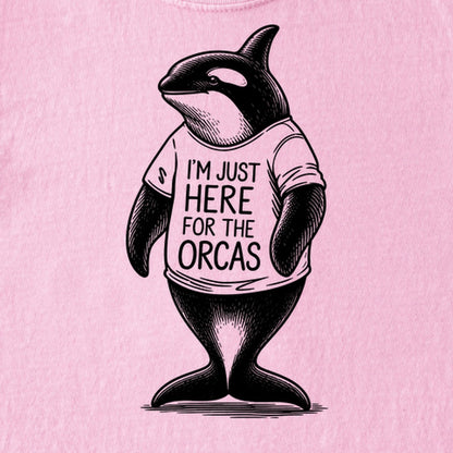 I'm Just Here for the Orcas Kids Cotton T-Shirt