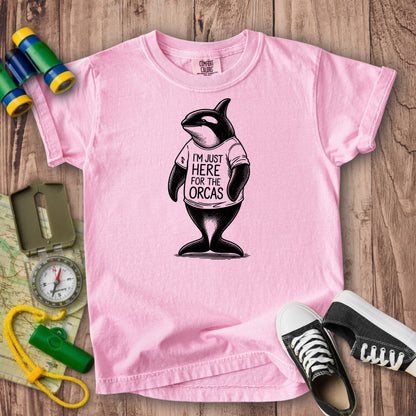 I'm Just Here for the Orcas Kids Cotton T-Shirt