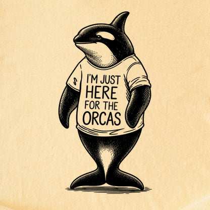 I'm Just Here for the Orcas Kids Cotton T-Shirt