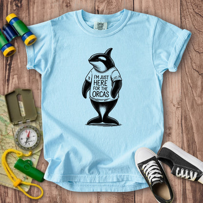 I'm Just Here for the Orcas Kids Cotton T-Shirt