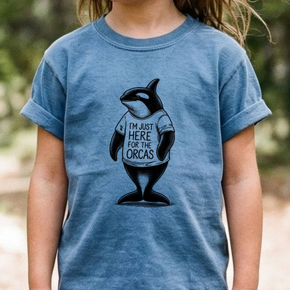 I'm Just Here for the Orcas Kids Cotton T-Shirt