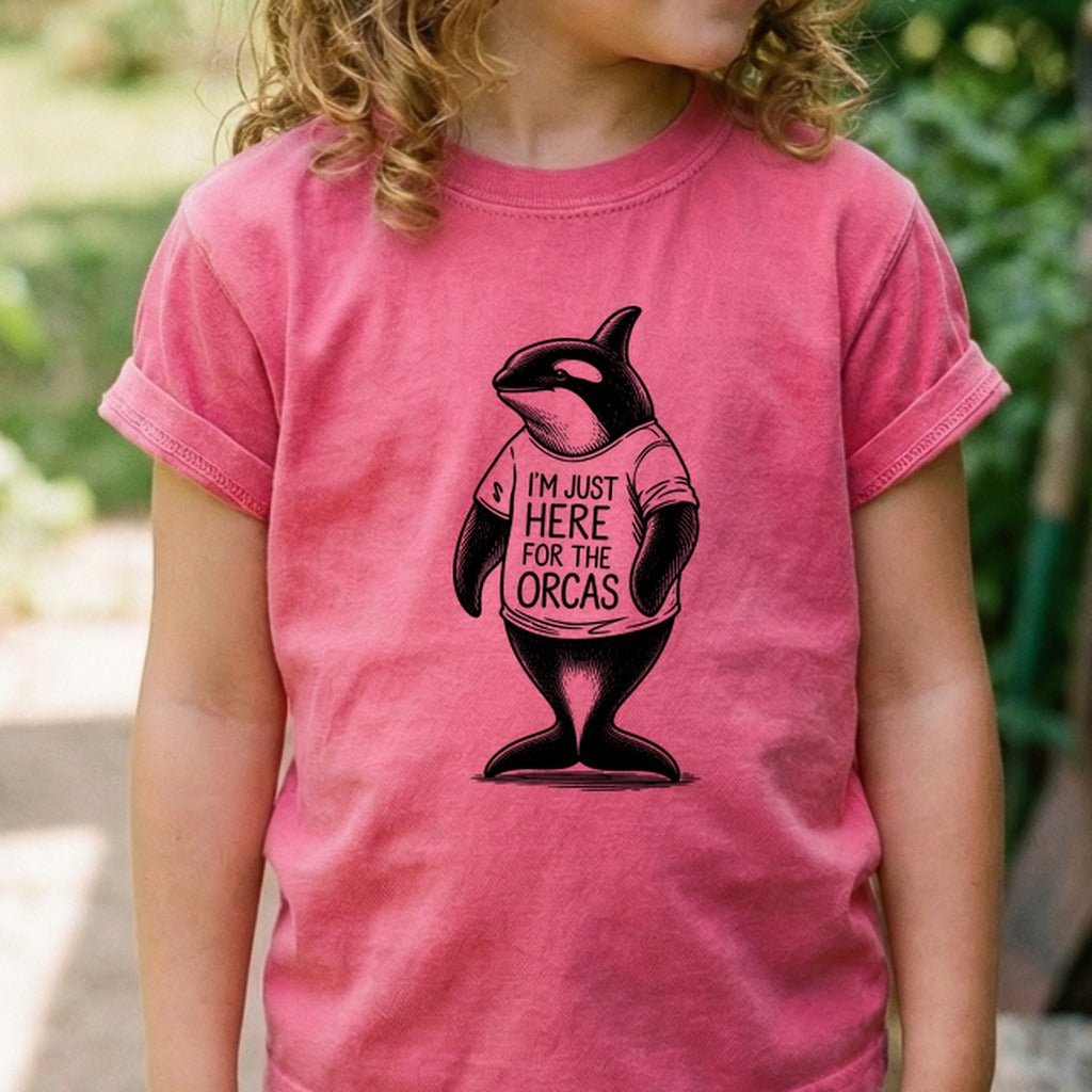 I'm Just Here for the Orcas Kids Cotton T-Shirt