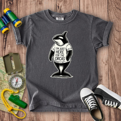 I'm Just Here for the Orcas Kids Cotton T-Shirt