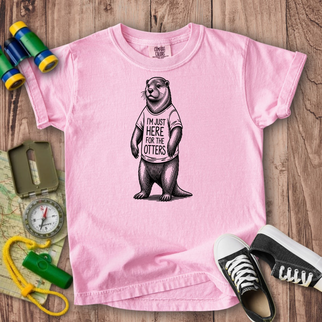 I'm Just Here for the Otters Kids Cotton T-Shirt