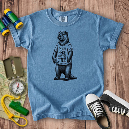 I'm Just Here for the Otters Kids Cotton T-Shirt