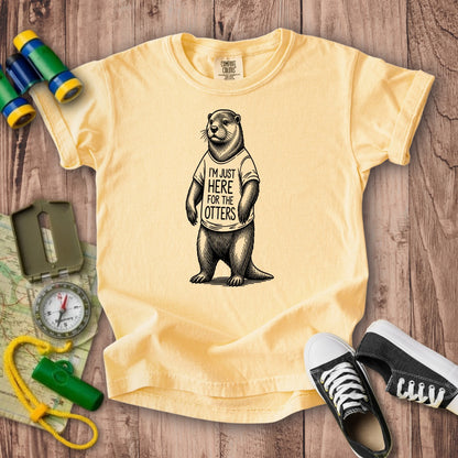 I'm Just Here for the Otters Kids Cotton T-Shirt