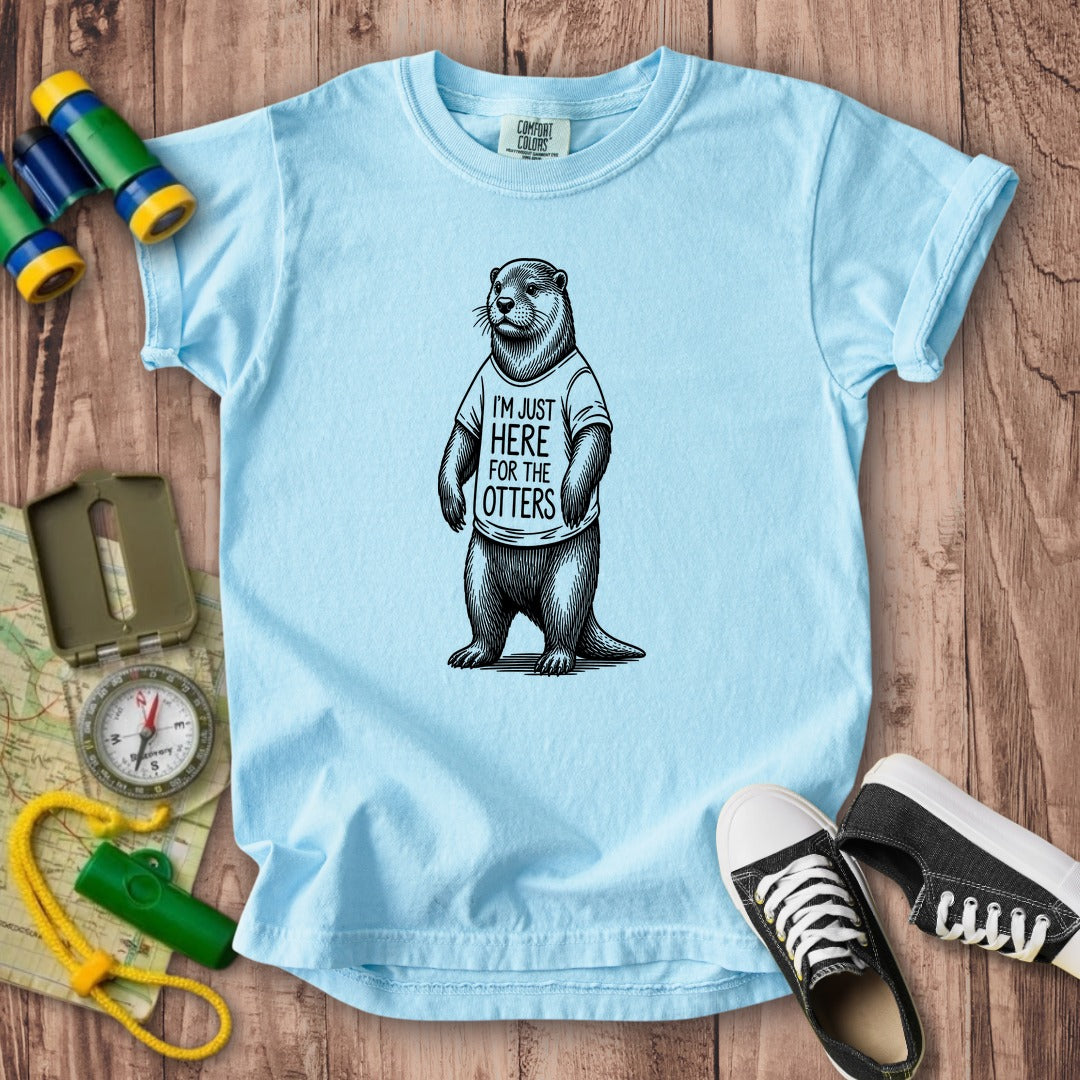 I'm Just Here for the Otters Kids Cotton T-Shirt