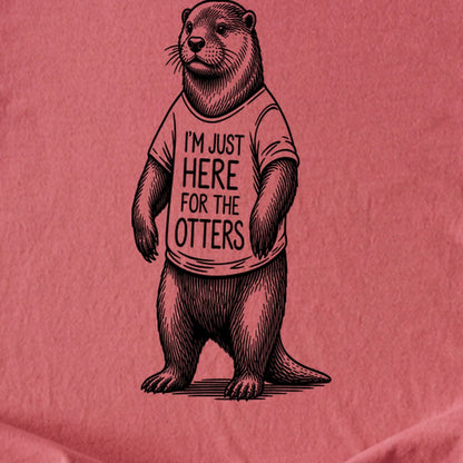 I'm Just Here for the Otters Kids Cotton T-Shirt