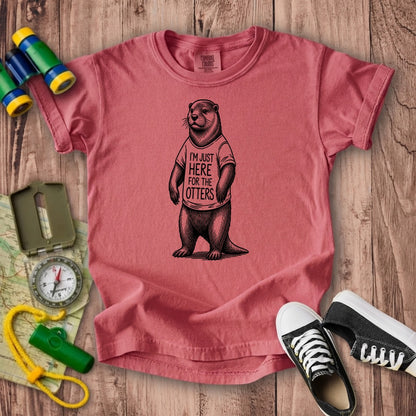 I'm Just Here for the Otters Kids Cotton T-Shirt