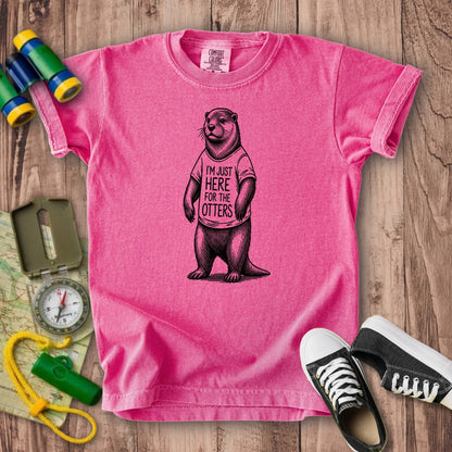 I'm Just Here for the Otters Kids Cotton T-Shirt
