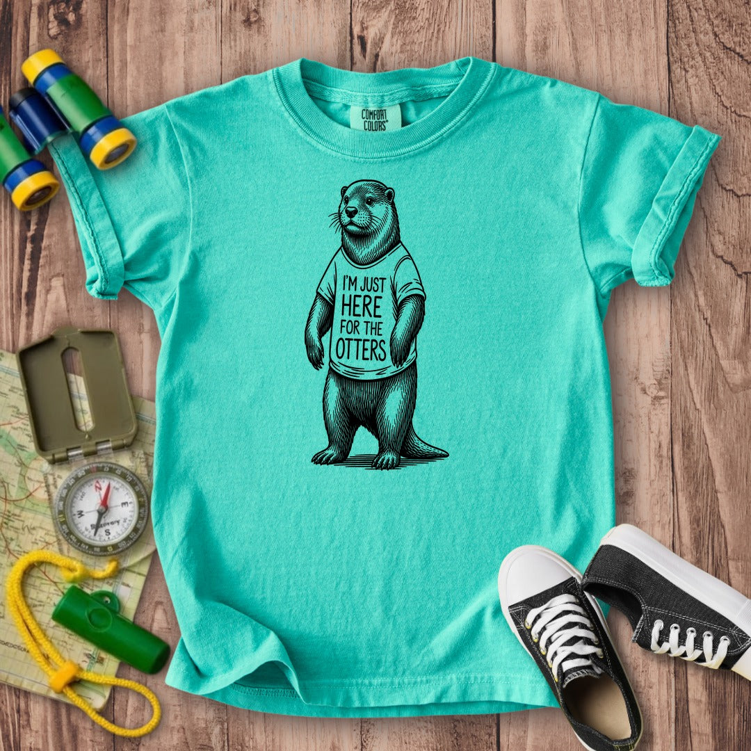 I'm Just Here for the Otters Kids Cotton T-Shirt