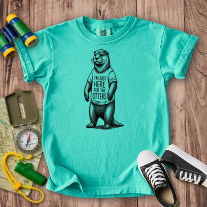 I'm Just Here for the Otters Kids Cotton T-Shirt