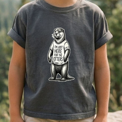 I'm Just Here for the Otters Kids Cotton T-Shirt