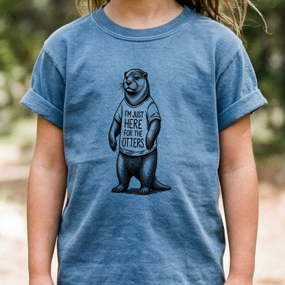 I'm Just Here for the Otters Kids Cotton T-Shirt