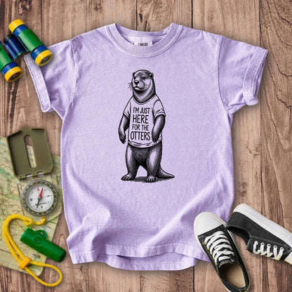 I'm Just Here for the Otters Kids Cotton T-Shirt