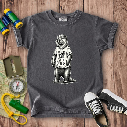 I'm Just Here for the Otters Kids Cotton T-Shirt