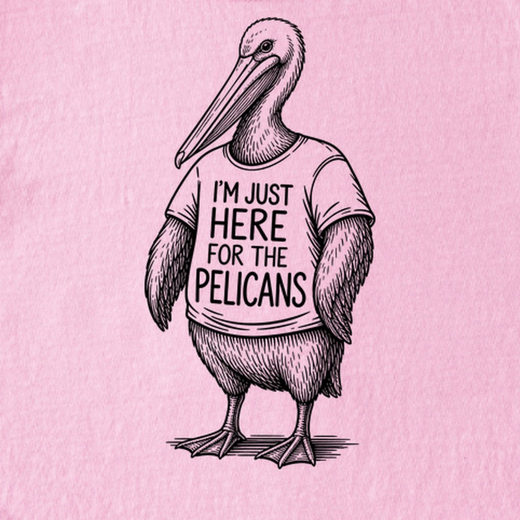 I'm Just Here for the Pelicans Kids Cotton T-Shirt