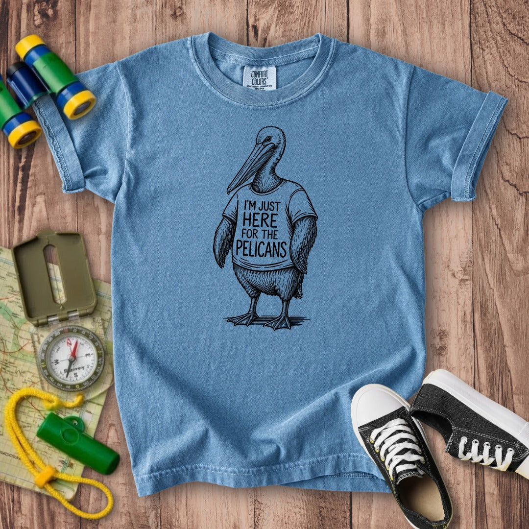 I'm Just Here for the Pelicans Kids Cotton T-Shirt