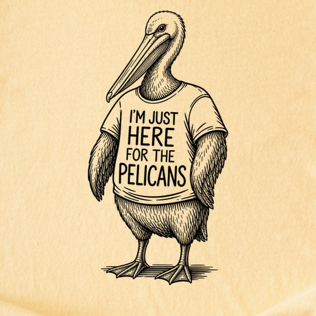I'm Just Here for the Pelicans Kids Cotton T-Shirt