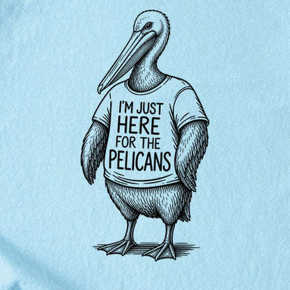 I'm Just Here for the Pelicans Kids Cotton T-Shirt