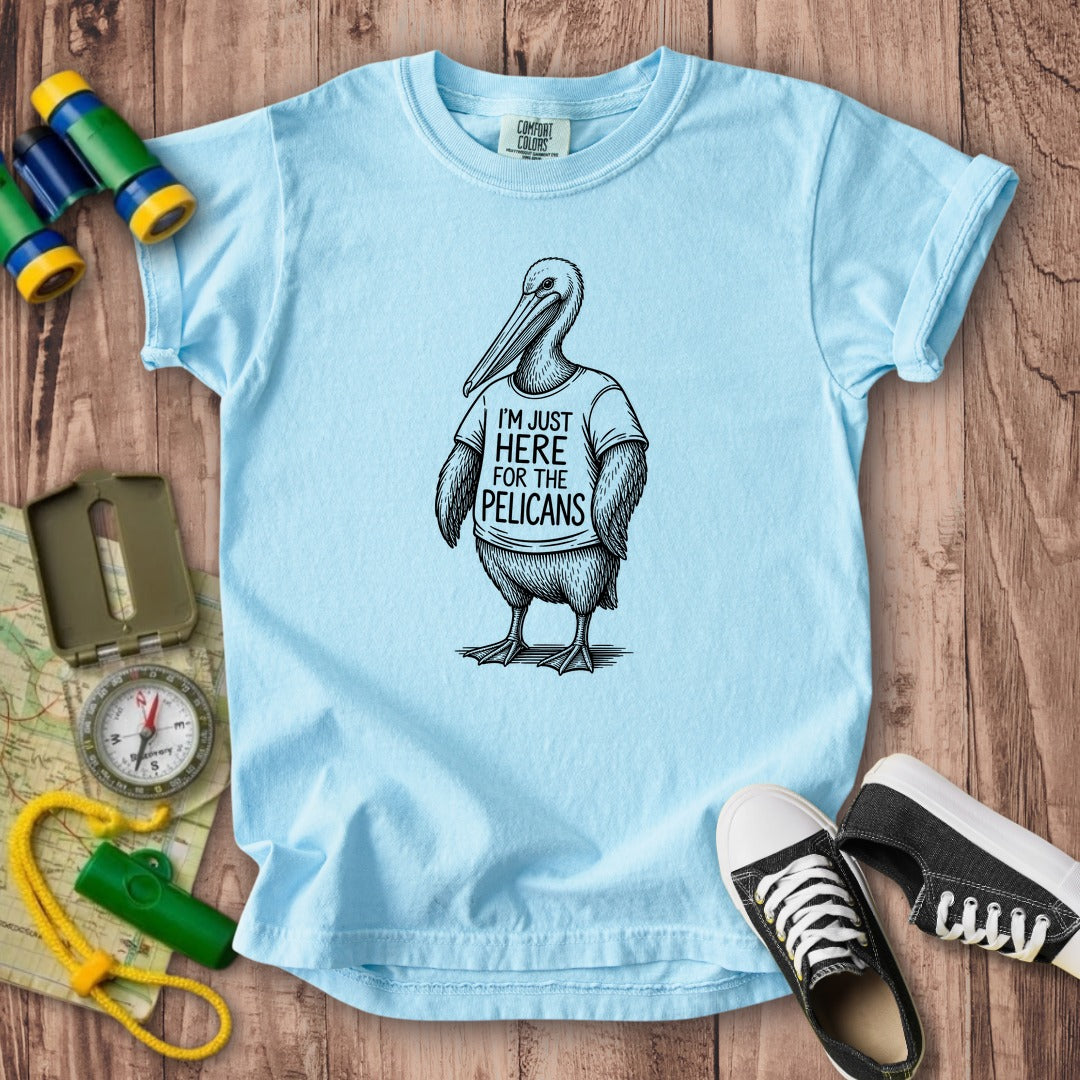 I'm Just Here for the Pelicans Kids Cotton T-Shirt