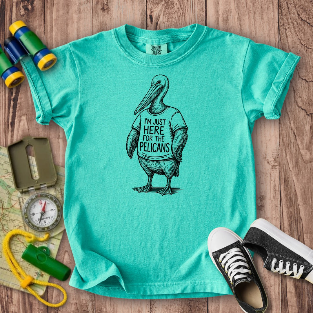 I'm Just Here for the Pelicans Kids Cotton T-Shirt