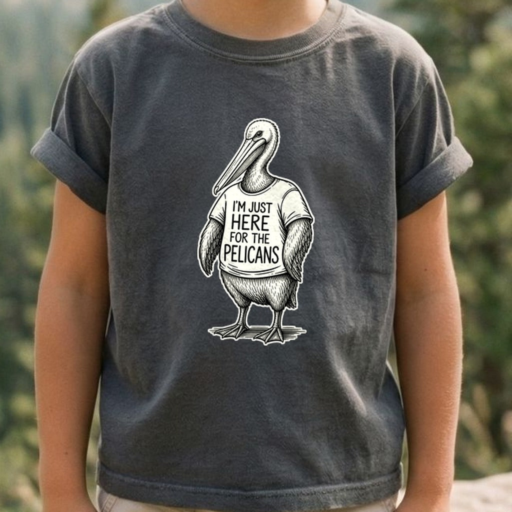 I'm Just Here for the Pelicans Kids Cotton T-Shirt