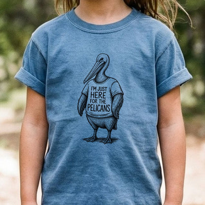 I'm Just Here for the Pelicans Kids Cotton T-Shirt