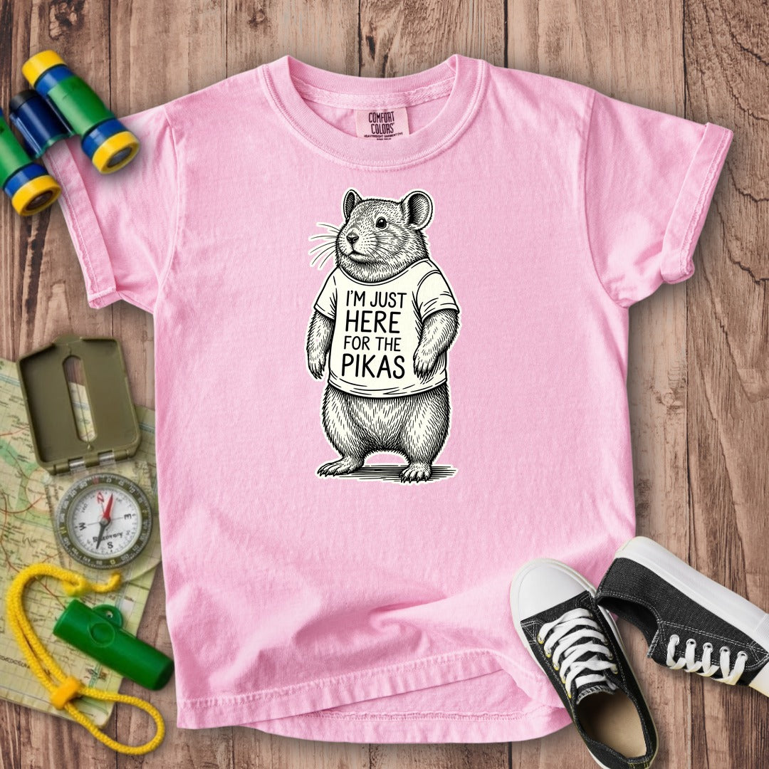 I'm Just Here for the Pikas Kids Cotton T-Shirt