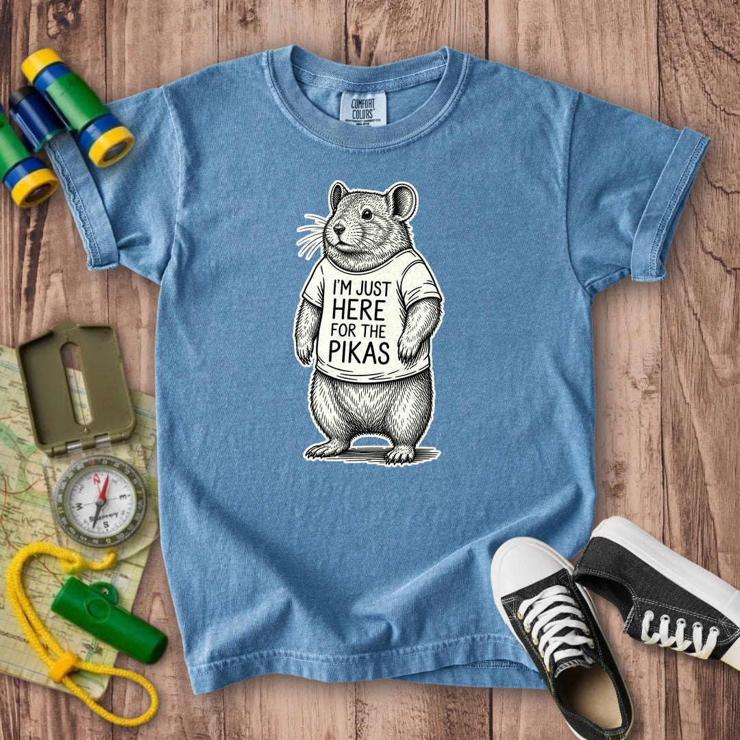 I'm Just Here for the Pikas Kids Cotton T-Shirt