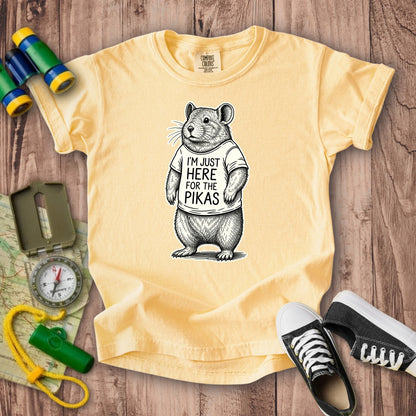 I'm Just Here for the Pikas Kids Cotton T-Shirt
