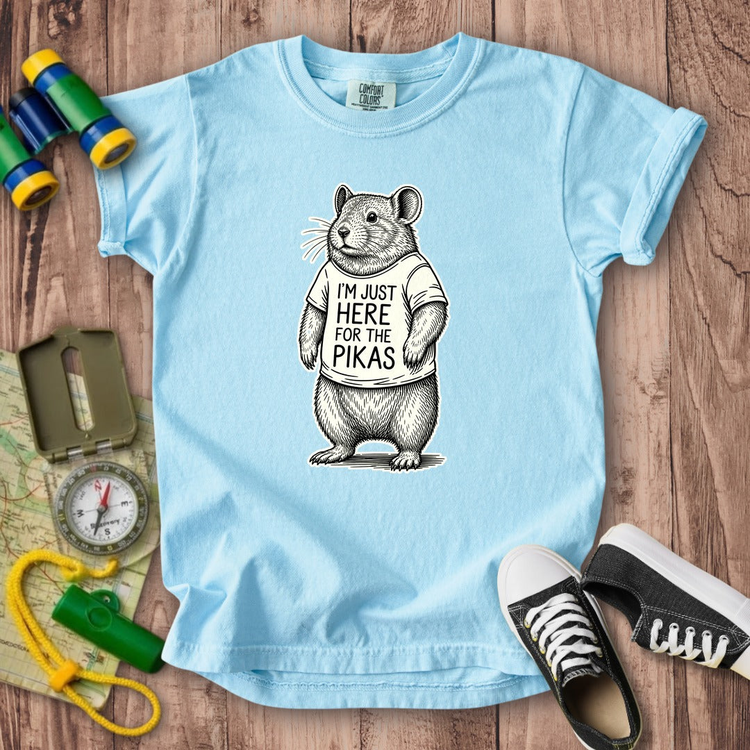 I'm Just Here for the Pikas Kids Cotton T-Shirt