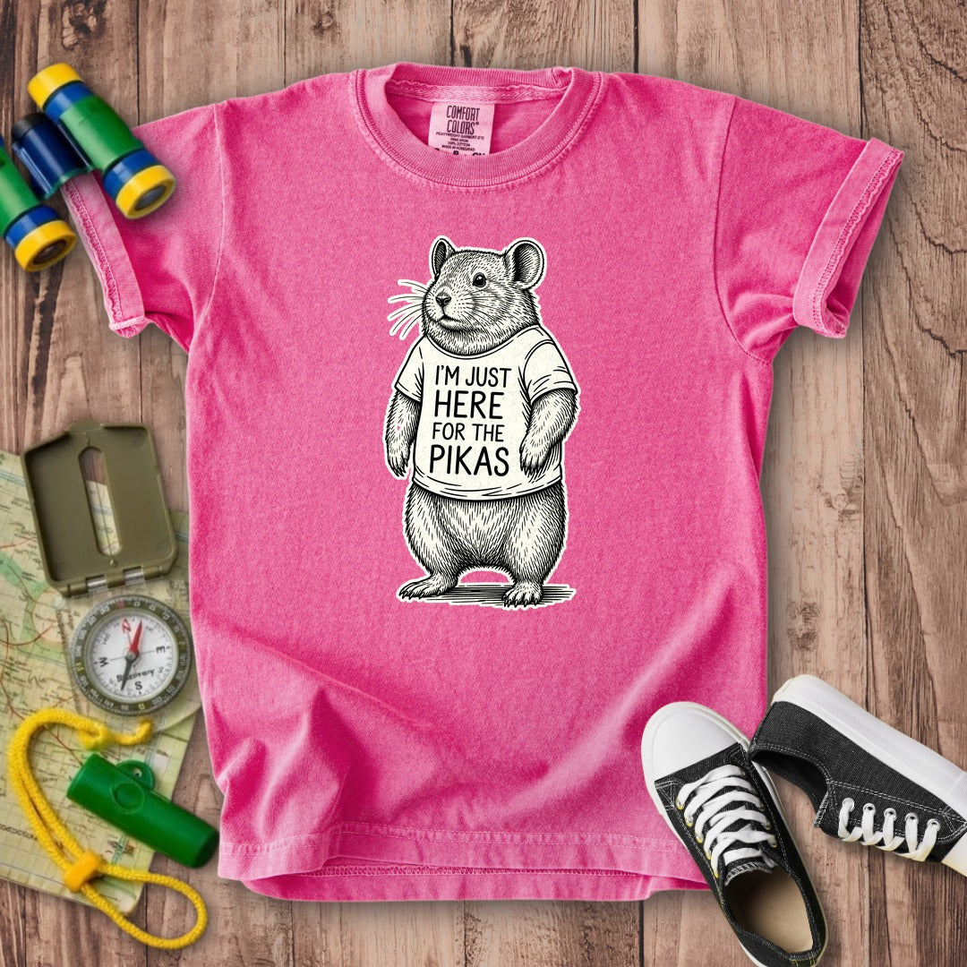 I'm Just Here for the Pikas Kids Cotton T-Shirt
