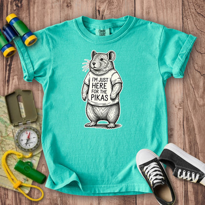 I'm Just Here for the Pikas Kids Cotton T-Shirt