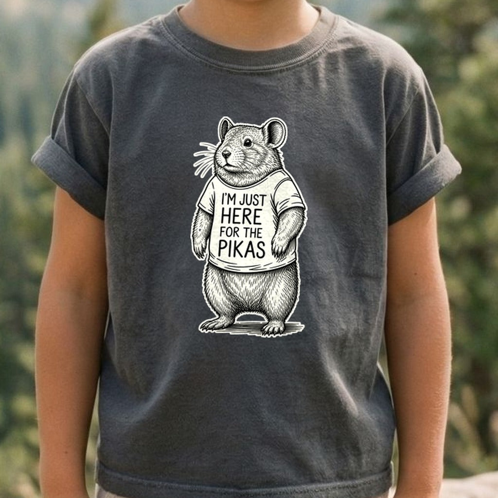 I'm Just Here for the Pikas Kids Cotton T-Shirt