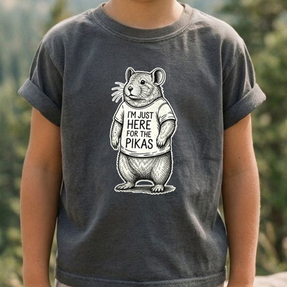 I'm Just Here for the Pikas Kids Cotton T-Shirt