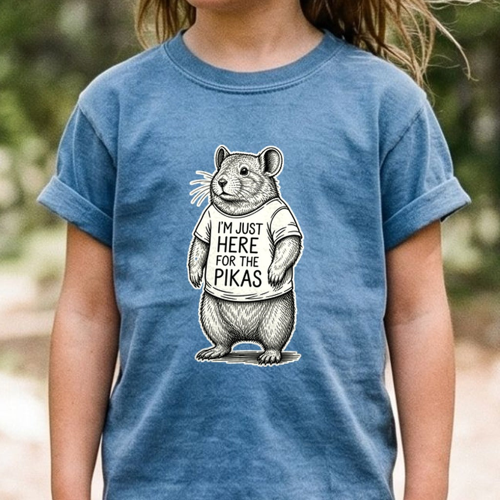 I'm Just Here for the Pikas Kids Cotton T-Shirt