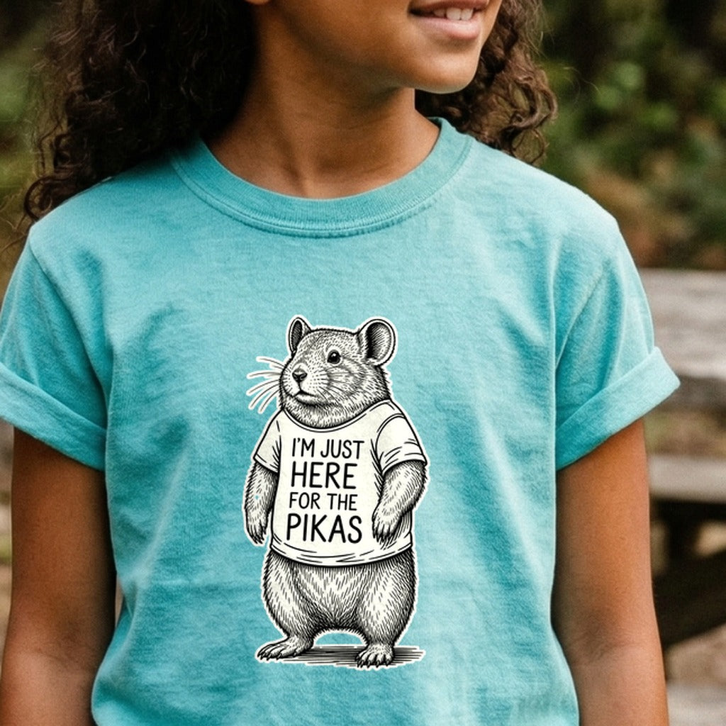 I'm Just Here for the Pikas Kids Cotton T-Shirt