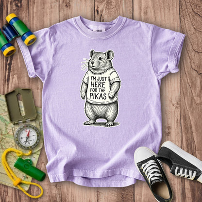 I'm Just Here for the Pikas Kids Cotton T-Shirt