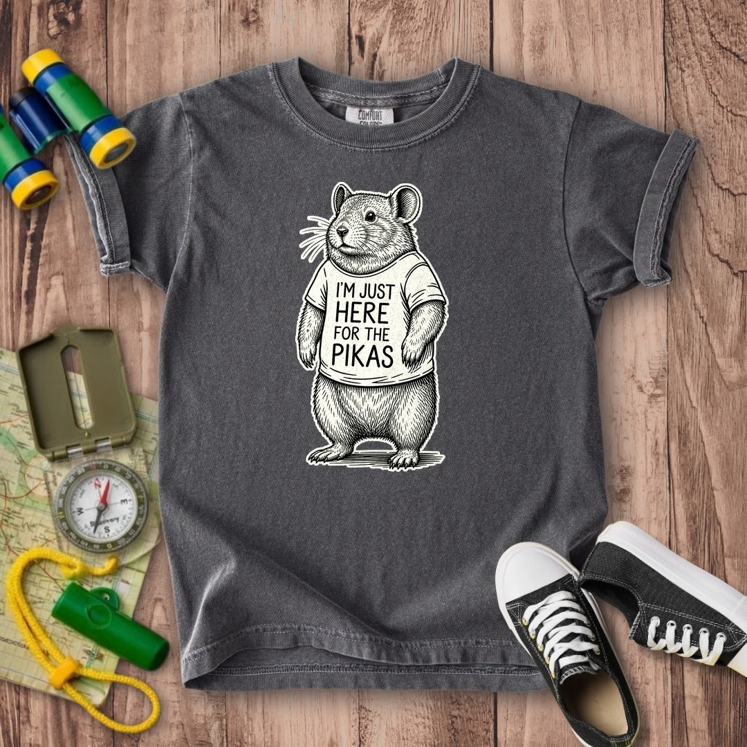 I'm Just Here for the Pikas Kids Cotton T-Shirt